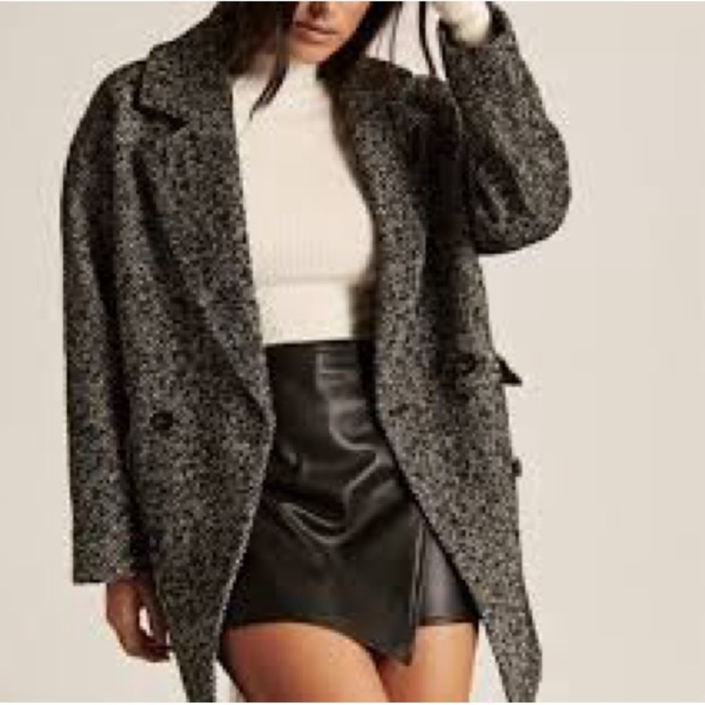 NWT Abercrombie & Fitch Texture Blend Wool Oversized Coat
